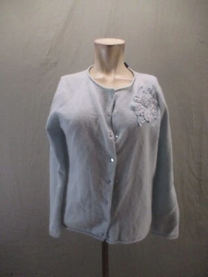 Cárdigan con botones Karen Scott talla M para mujer azul lana angora pelo de conejo 109 Foto 1 de 4