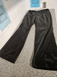 Nordstrom Studio Pants Womens 14 Black Velour 33X32 Dress Pants - Picture 1 of 10