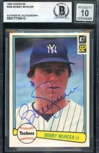 Bobby Murcer Gem Mint 10 Beckett BAS Signed 1982 Donruss Autograph - Picture 1 of 2