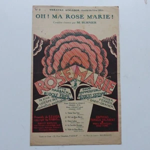 Partition Oh ! Ma Rose marie ROGER FERREOL SAINT GRANIER - Imagen 1 de 1