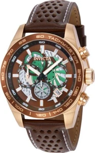 Invicta Aviator Rose Gold 41691 Quartz 45Mm Brown Leather Chrono Date Mens Watch - Picture 1 of 11