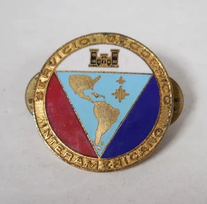 Servicio Geodesico Interamericano Vintage Round Lapel Pin - Picture 1 of 5