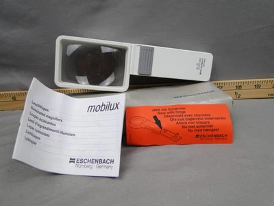 Lupa de mano iluminada de bolsillo rectangular vintage 3,5X 10D 250 Eschenbach Foto 1 de 4