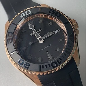 Seiko Sports NH36A rose gold BLACK automatic 42,5 mm watch Working - Imagen 1 de 11