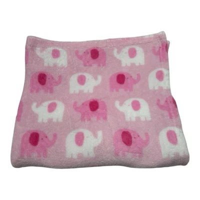 Garanimals Pink White Elephant Baby Blanket Soft Fleece Girl - Image 1 of 4