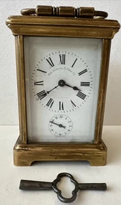 Antiguo reloj Diette Hour Carriage aprox. 1891 Con Llave Original Probada Funciona Leer - Imagen 1 de 16