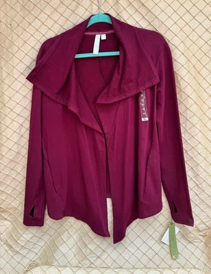 Chaqueta de manga larga Green Tea talla M para mujer con frente abierto de vino Foto 1 de 2