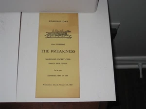 1958 Preakness Stakes Nominations Booklet--HOF Tim Tam - Picture 1 of 3