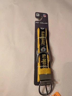 Pittsburgh Steelers NFL Mediano Reversible Collar de Perro Amarillo/Negro Logo Nuevo Foto 1 de 4