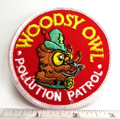 Vintage Woodsy Owl Pollution Patrol Jacket Patch US Forest Service Give A Hoot B - Image 1 of 3
