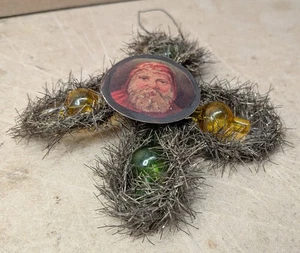 Deutsches Kreuz Weihnachtsschmuck Germany Antik Viktorianisch 1900 Mundgeblasen Glas - Bild 1 von 3