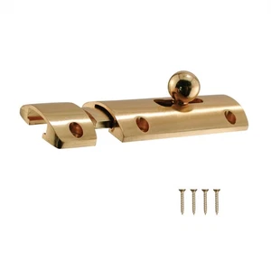 Perno de puerta convexo 76 mm - Cerradura interna duradera de latón pulido paquete de 1 - Imagen 1 de 3