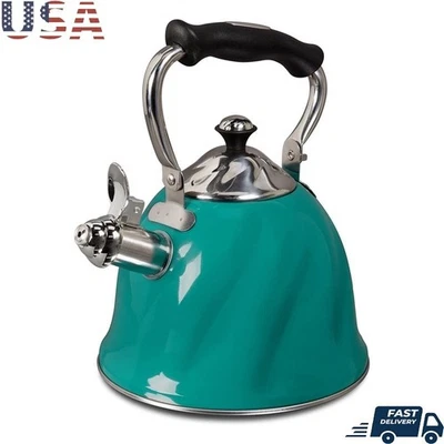 Stainless Steel Whistling Tea Kettle W/ Stay Cool Handle Dishwasher Safe New - Image 1 of 3