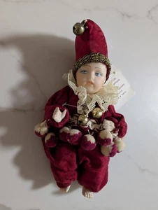Muñeca italiana vintage hecha a mano de porcelana bisque - roja - Imagen 1 de 5