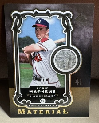 2007 SP Legendary Cuts Masterful Materials Eddie Mathews GAME USED JERSEY BRAVES - Image 1 of 2