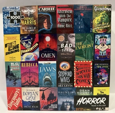 Remarks HORROR Novel CLASSICS 1000 Piece Puzzle Literary Suspense Books King - Image 1 of 4