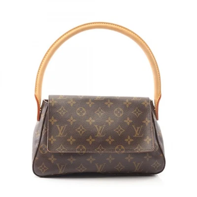 Bolsa de ombro Louis Vuitton mini looping M51147 monograma lona usada feminina LV - Imagem 1 de 4