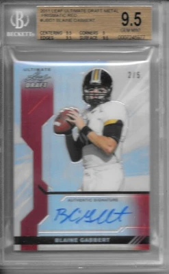 2011 Leaf Ultimate Draft Metal BLAINE GABBERT PRISMATIC RED AUTO RC #2/5 BGS 9.5 - Image 1 of 2
