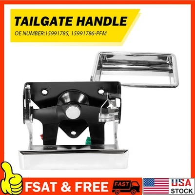 Chrome Tailgate Handle Door Handle Kit For 1988-2000 Chevy C/K 1500 2500 3500 B - Imagem 1 de 4