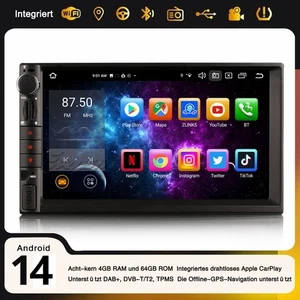 Radio de coche 64 GB BT 5.0 Android 14 doble 2Din GPS para Nissan DSP CarPlay DAB + USB - Imagen 1 de 20