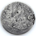 1797 H10C Draped Bust Small Eagle Silver Half Dime: Holed