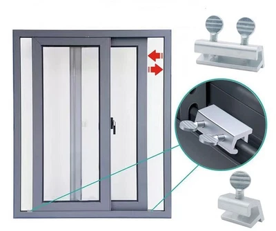 Stainless Steel Window Locks Sliding Security Safety Window Lock Stopper - Image 1 of 4
