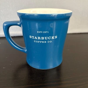 ☕️Starbucks Coffee Co. Becher/Tasse groß ~14oz Blue White Abbey 2008 EST 1971 EUC! - Bild 1 von 8