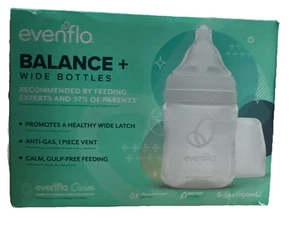 evenflo BALANCE + WIDE BOTTLES PACK of 6-5 oz. (150 mL) BPA Free NEW - Picture 1 of 12