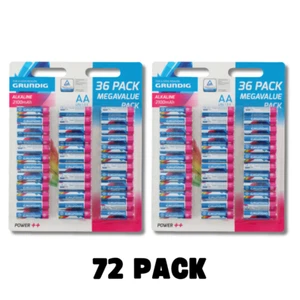 Grundig AA LR6 Alkaline Battery Set 1.5V - 72 Pack Reliable Batteries 2100 mAh - Picture 1 of 3