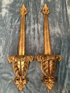 Vintage Pr verziert Gold Louis XVI Stil Wandleuchter Teller Halter Display 27". T4 - Bild 1 von 18