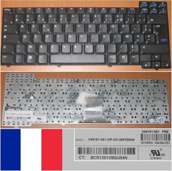Tastiera AZERTY Francese HP NX5000 V1000 349181-051 MP-03126F0D930 344390-051 - Immagine 1 di 1
