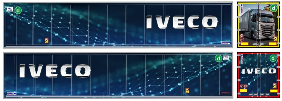 Nuova Grafica adesiva "Iveco" frigo semirimorchi Herpa 1/87. 2 portelloni - Immagine 1 di 1