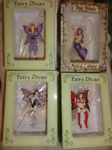 NUOVO Amy Brown Fairy Diva ornamento dipinto a mano lotto di 4 fate Tina Jessica + - Foto 1 di 7