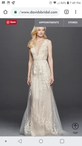 Champagne/Ivory wedding dress, Size 4, Altered, Never Worn, With Tags - Picture 1 of 8