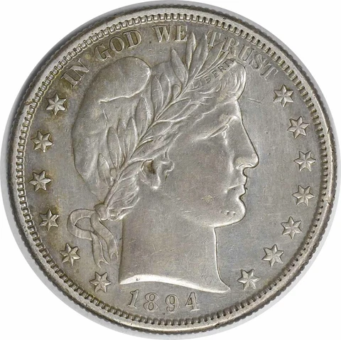 1894-S Barber Silver Half Dollar Choice AU Uncertified #844 Cover