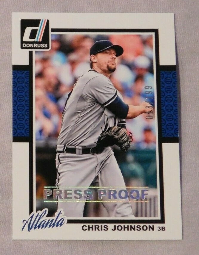 2014 Donruss Press Proof Silver /199 #58 Chris Johnson Atlanta Braves - Image 1 of 1