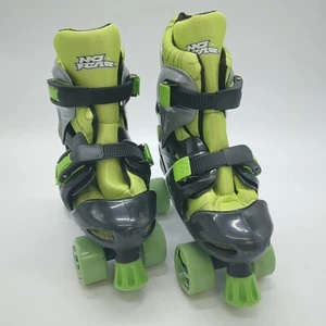 Children's No Fear Lime Green and Black Roller Boots - Size UK 1 - 4 - Picture 1 of 13