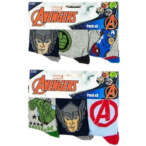 Avengers Socks 3 Pairs 2 Sizes 2 Designs Hulk Ironman Boys 3 Pack New - Picture 1 of 3