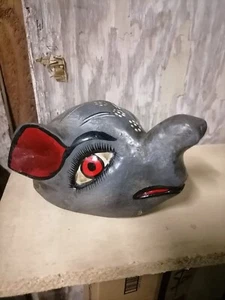 Kleiner Elefantenkopf Holz Maske Mexikanische Volkskunst Selten 7'' - Bild 1 von 9