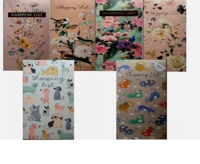 Shopping List Fridge Magnetic Notepad Floral, Cat, Dog Memo Pad - 70 Sheets - Image 1 of 3