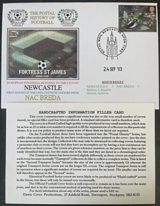 Newcastle United v NAC Breda 2003 Dawn First Day Cover - Picture 1 of 1