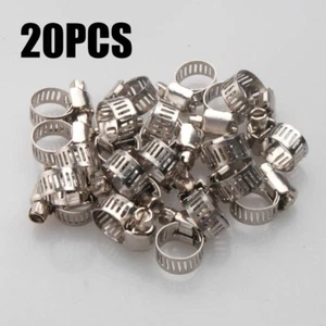 Auto 13mm-20mm Stainless Steel Drive Hose Tube Clamps Fuel Line Clips Set Kit - Picture 1 of 6