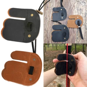 Archery Recurve Bow Cow Leather Hand Protecter Gear Finger Guard Hunting RH LH - Picture 1 of 14