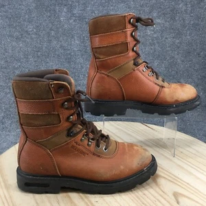 Wolverine Work Boots Mens 9.5 M Brown Leather Lace Up Steel Toe Combat W04217 - Picture 1 of 16