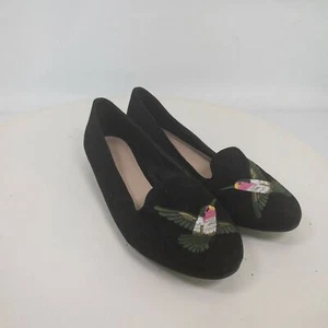 Asos Zapatos Mujer 9 Negro Sin Cordones Imitación Gamuza Ligero Plano Ballets Pájaro Boho - Imagen 1 de 11