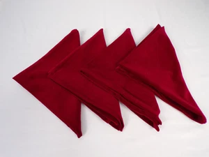 4 NEUE Weihnachtstischservietten Redvnap Samt 100 % Baumwolle burgundisch/rot 20" K23 - Bild 1 von 7