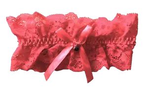 Jarretière en dentelle rouge taille unique lingerie accessoire mariage - Imagen 1 de 1
