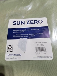 Sun Zero Rod Pocket One Panel 40 in x 84 in Curtain Panel Sage NEW - Picture 1 of 3