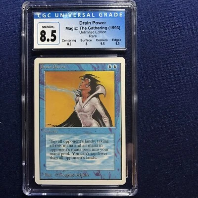 MTG Unlimited Drain Power CGC 8.5 NM/Mint+ (9.5 corners, 9.5 edges) 1993 - Image 1 of 2