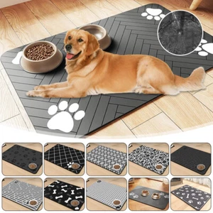 Quick Dry Pet Feeding Mat-Absorbent Dog Cat Placemat for Food and Water Bowl - Picture 1 of 52